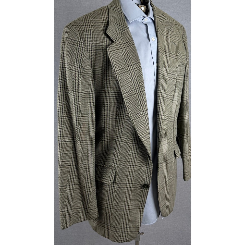 Brandini Le Collezioni Mens 42R Silk Wool Glen Plaid Blazer Sport Coat Canada